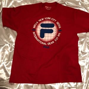 FILA Red T-shirt Logo with Biella New York Seoul